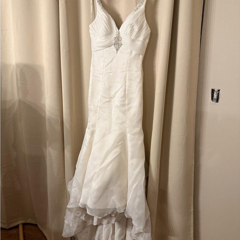 Stunning White Bridal Gown with Embellished Straps